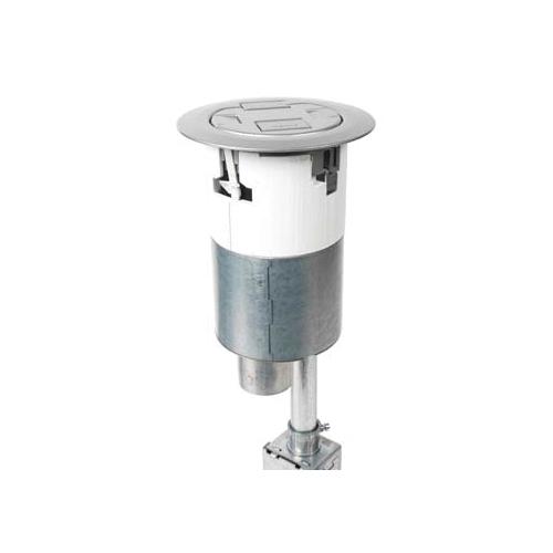 Wiremold® TopGuard™ 4ATCP2RAA Evolution™ 4AT Dual Service Pre-Wired Recessed Poke-Through Assembly With Surface Style Cover, 4 in Hole, 2 Gangs, 5-1/2 in Cover, 24.5 cu-in Capacity, Plastic/Steel