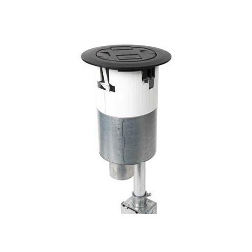 Wiremold® TopGuard™ 4ATCP4RBK Evolution™ 4AT Pre-Wired Recessed Poke-Through Assembly With Surface Style Cover, 4 in Hole, 2 Gangs, 5-1/2 in Cover, 24.5 cu-in Capacity, Plastic/Steel