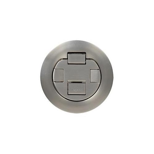 Wiremold® TopGuard™ 4ATCP4RSN Evolution™ 4AT Pre-Wired Recessed Poke-Through Assembly With Surface Style Cover, 4 in Hole, 2 Gangs, Plastic/Steel