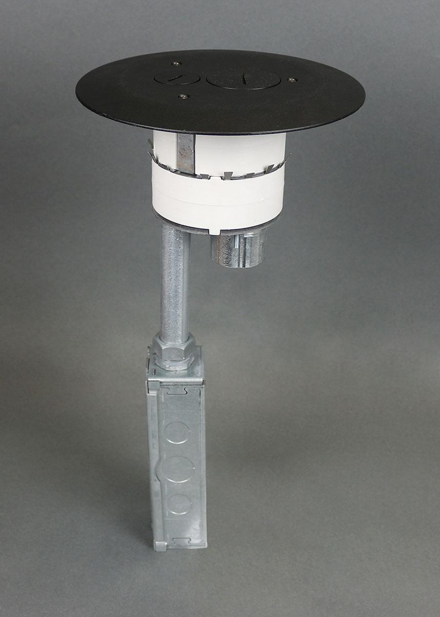 Wiremold® 4FFATC15GY 4FF Multi-Service Poke-Through Assembly, 4 in Hole, 2 Gangs, 8-1/4 in Cover, 24.5 cu-in Capacity, Aluminum