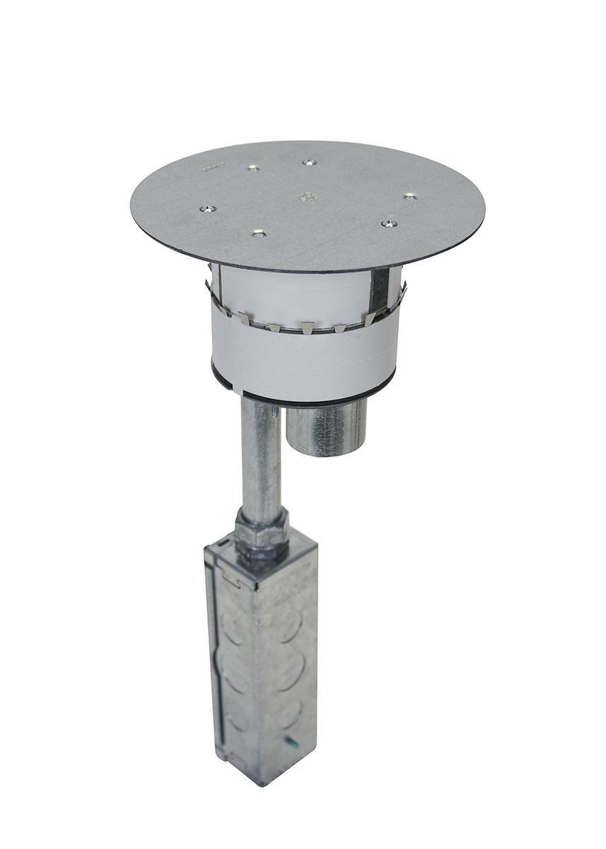 Wiremold® TopGuard™ 4FFSTC15 4FFATC15 Dual/Multi-Service Flush Poke-Through Stem Assembly With 1-Piece Finish Flange, Conduit Assembly and Disposable Plate, 2 in Hole, 8-1/4 in Cover, 24.5 cu-in Capacity