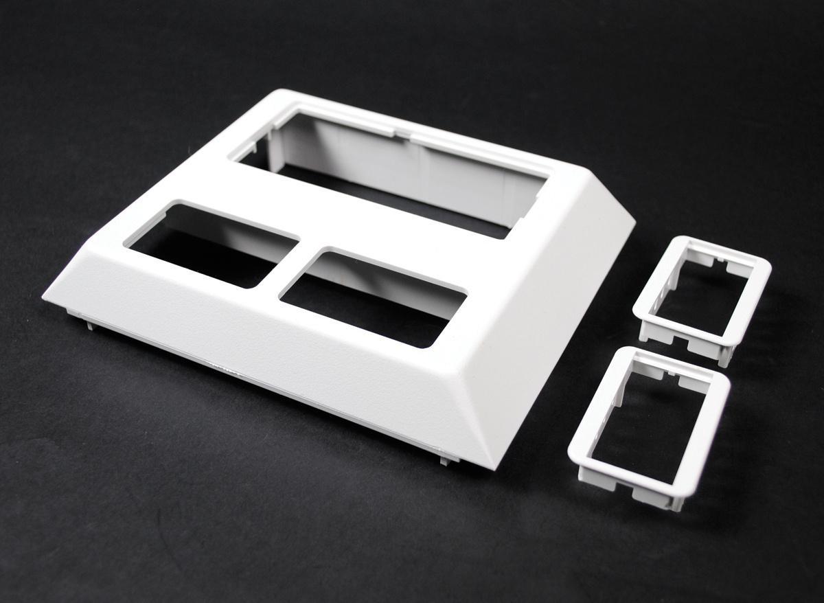 Wiremold® WMD5007C-2ABWH Non-Metallic Deep Device Plate, For Use With 5000 Series Raceway, PVC, White