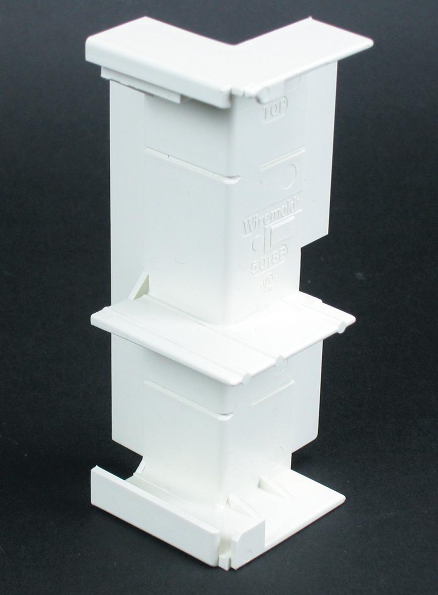 Wiremold® WMD5018B 5000 Non-Metallic External Elbow Base, 5-1/16 in L x 5-1/2 in W x 5 in H, Ivory