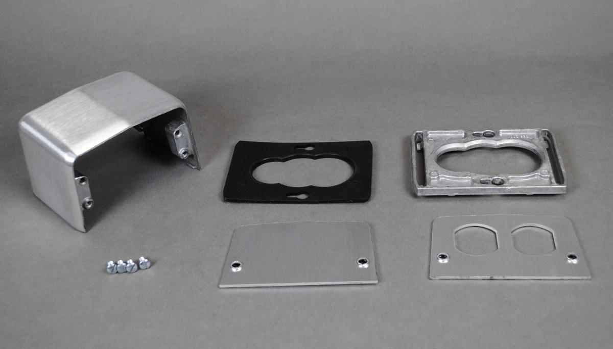 Wiremold® 525F 4-Piece Power Service Fitting, For Use With Walkerduct® Pro Series, Walkerduct® Underfloor Duct, Flushduct® and Walker 800 Series Floor Box, Die Cast Aluminum