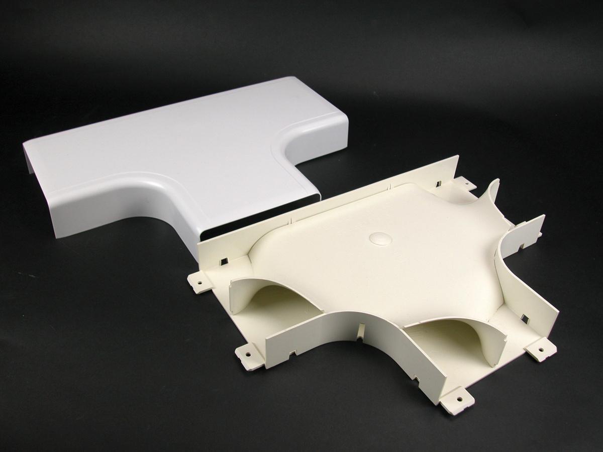 Wiremold® WMD5415FO Full Capacity Multi-Channel Non-Metallic Raceway Tee Fitting, 9-7/8 in OD, For Use With 5400 Series Raceway, Ivory