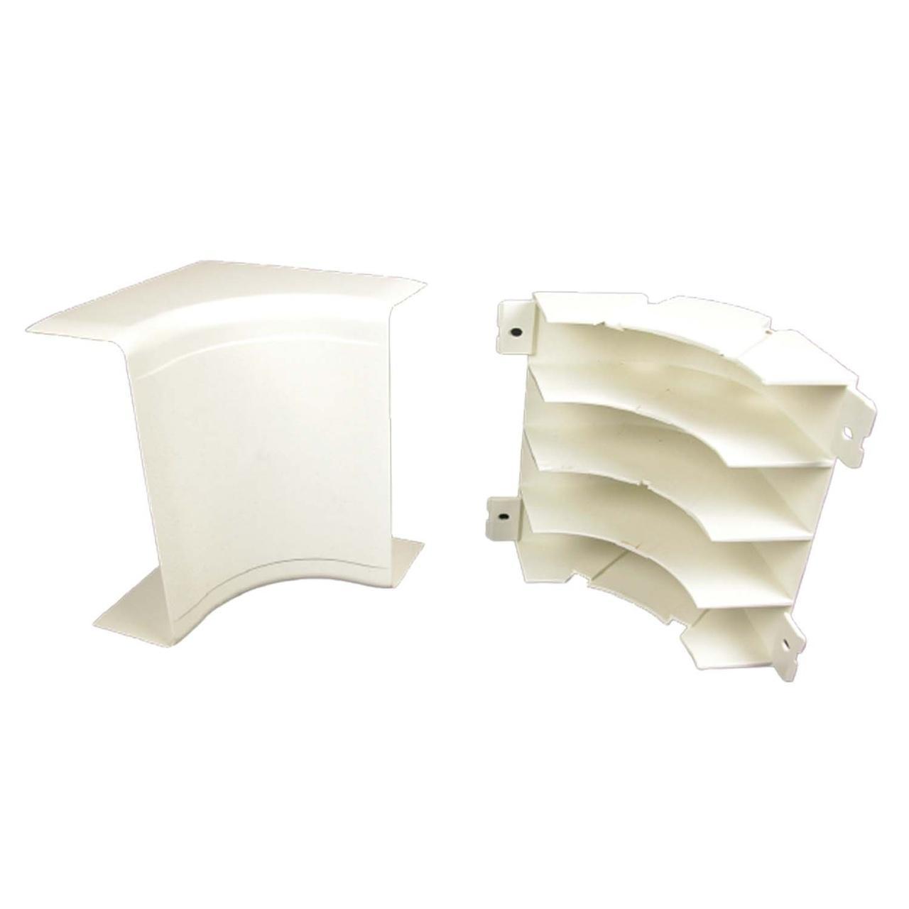 Wiremold® WMD5417FO-WH Internal Non-Metallic Raceway Elbow, 90 deg Bend, 2 in Bend Radius, 1-11/16 x 5-1/4 in OD, PVC
