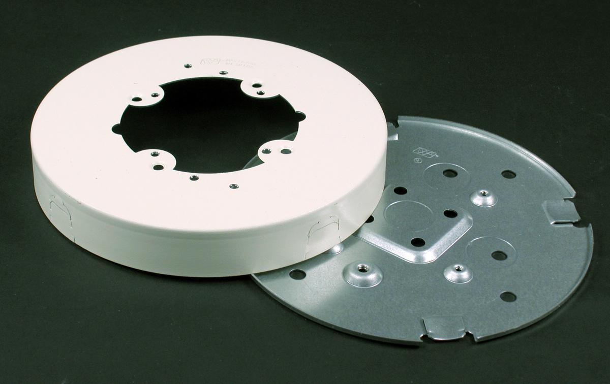 Wiremold® 5739WH Fixture Box/Solid Base, 6-3/8 in L x 7-1/2 in W x 8 in H, Steel, Ivory/White