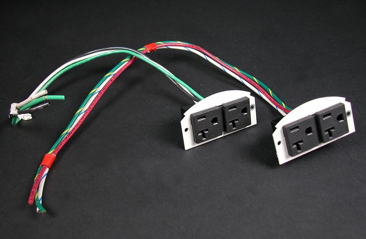 Wiremold® Evolution 68REC 8AT Multi-Service Duplex Receptacle, 6 in Hole, 1/2 Gangs
