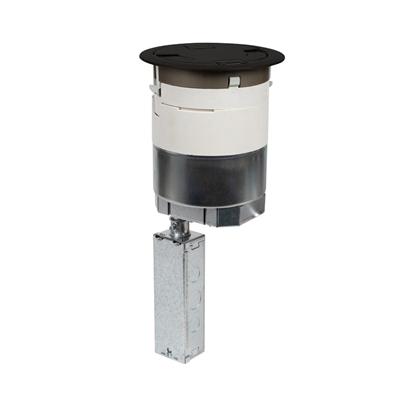 Wiremold® 6AT2BK3H Evolution™ Series Multi-Service Recessed Three-Hour Fire Classified Unwired Poke-Through Assembly With Flush Style Cover, 6 in Hole, 3 Gangs, Aluminum/Plastic/Steel