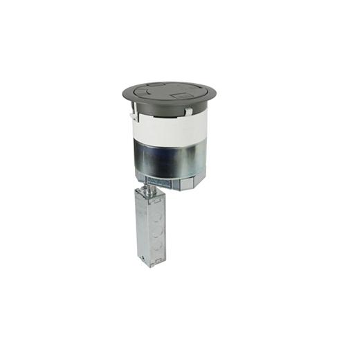 Wiremold® TopGuard™ 6ATC2PSN Evolution™ 6AT Multi-Service Pre-Wired Recessed Poke-Through Assembly With Surface Style Cover, 6 in Hole, 3 Gangs, Plastic/Steel