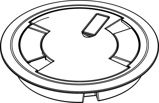 Wiremold® 6CTC2BK Evolution™ 6AT Recessed Surface Style Poke-Through Cover Assembly, 7-1/4 in Dia, Die Cast Aluminum