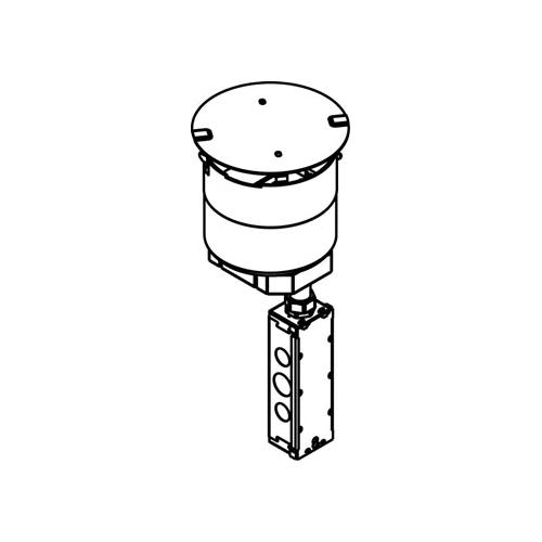 Wiremold® Evolution 6STCP 6AT Multi-Service Pre-Wired Recessed Poke-Through Assembled Device With Disposable Plate, 6 in Hole