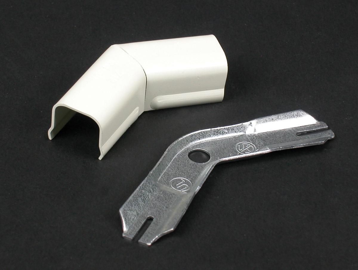 Wiremold® 712WH Flat Raceway Elbow, 45 deg Bend, 2 in Bend Radius, Steel