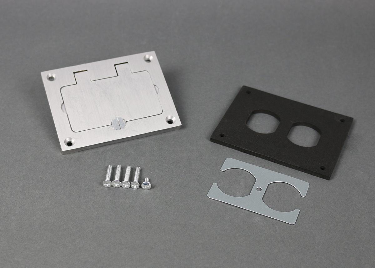 Wiremold® Omnibox™ 828DPGFITCAL Assembled Cover Plate, 4.31 in L x 3.29 in W, Duplex Cover, Brass