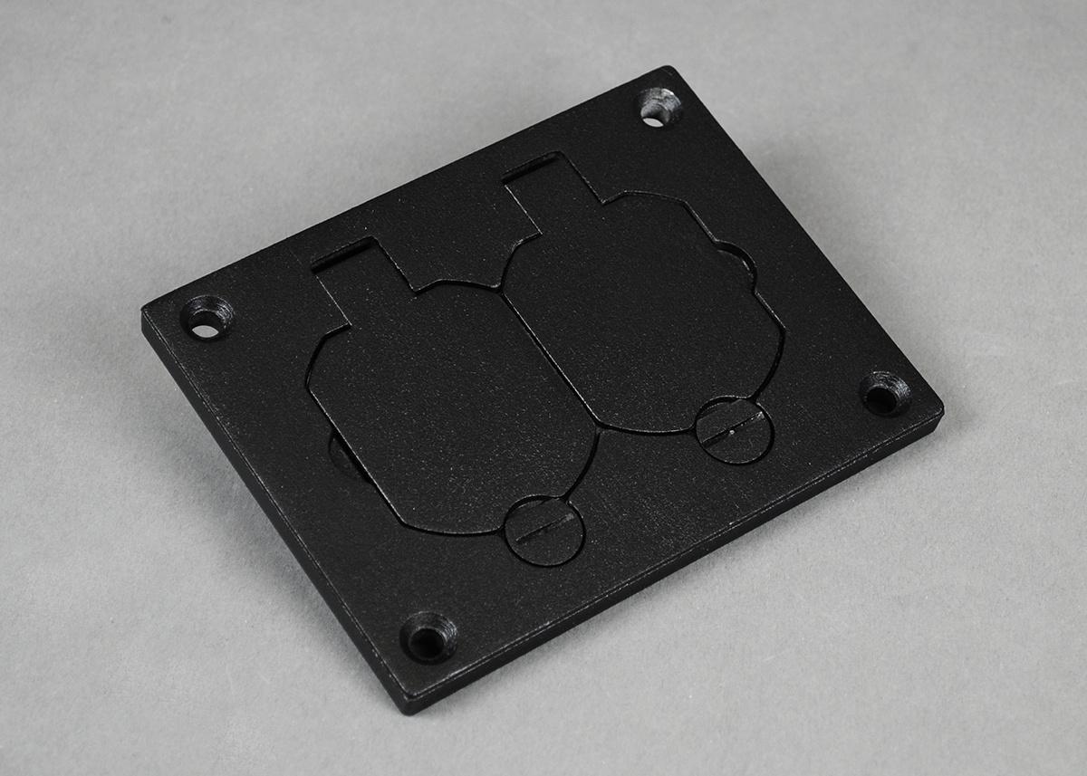 Wiremold® Omnibox™ 828R-TCAL-BK Unassembled Non-Metallic Cover Plate, 7-7/8 in L x 4-3/4 in W x 3/4 in D, Die Cast Aluminum