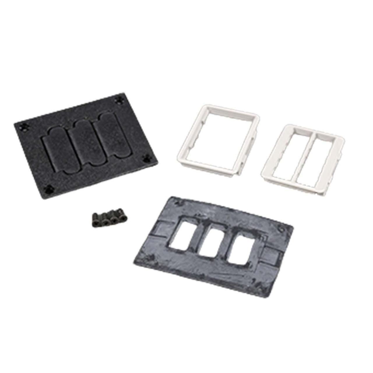 Wiremold® 829PFLRT-BLK Non-Metallic Communication Cover Plate, 3-3/16 in L x 4-1/8 in W, Polycarbonate
