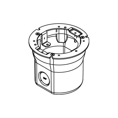 Wiremold® TopGuard™ 862 Multi-Service Residential Floor Box With Metal Top Ring, PVC, 1 Gang, 2 Outlets, 3 Knockouts, 3-1/2 in H