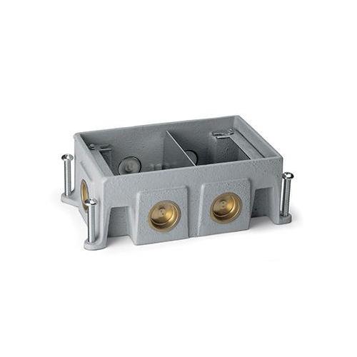 Wiremold® 880CS2-1 Omnibox™ Series Fully Adjustable Triple Service Floor Box, Cast Iron, 94 cu-in Capacity, 2 Gangs, 6 Knockouts, 8-1/2 in L x 5-3/16 in W x 3-7/16 in H