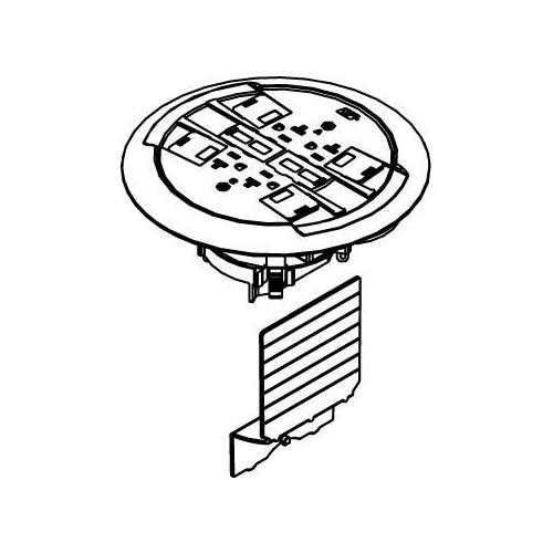 Wiremold® 881RC4ATCBK Multi-Service Non-Metallic Floor Box Cover Kit, PVC, 4 Outlets