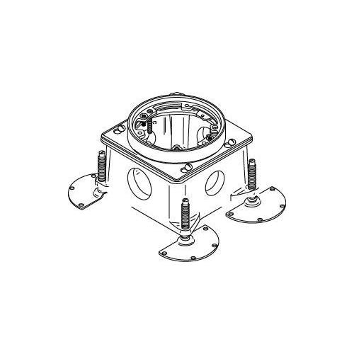 Wiremold® 889B Deep/Watertight Floor Box, Cast Iron, 40 cu-in Capacity, 2 Knockouts, 4-13/16 in L x 4-13/16 in W x 3-1/2 in H