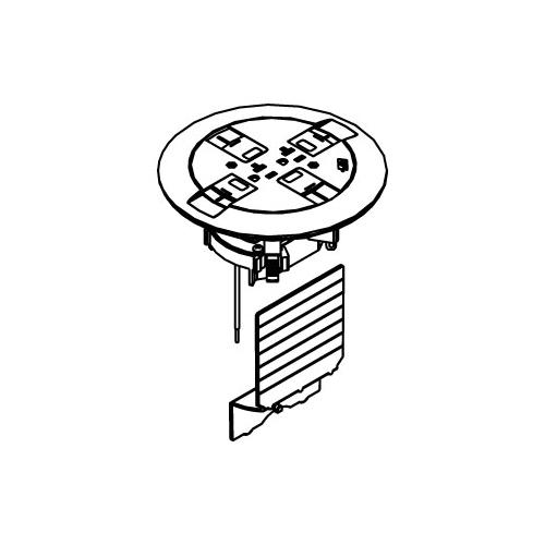Wiremold® 897CTCBK Ratchet-Pro™ 881 Multi-Service Floor Box Cover Kit With Black Flange, Aluminum, 2 Outlets