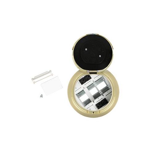 Wiremold® TopGuard™ 8ATC2PSB Evolution™ 8AT Pre-Wired Recessed Poke-Through Assembly With Surface Style Cover, 8 in Hole, 5 Gangs, Plastic/Steel