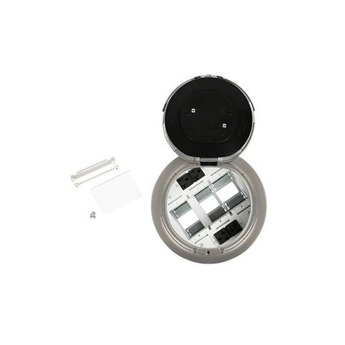 Wiremold® TopGuard™ 8ATC2PSN Evolution™ 8AT Pre-Wired Recessed Poke-Through Assembly With Surface Style Cover, 8 in Hole, 5 Gangs, Plastic/Steel