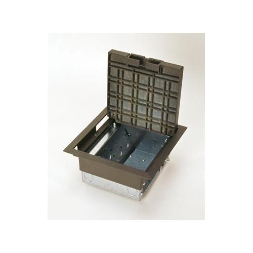 Wiremold® FloorSource™ AC8850 Raised Single Service Floor Box, Die Cast Zinc Lid, 199.22 cu-in Capacity, 8 Knockouts, 8 x 8 x 5 in