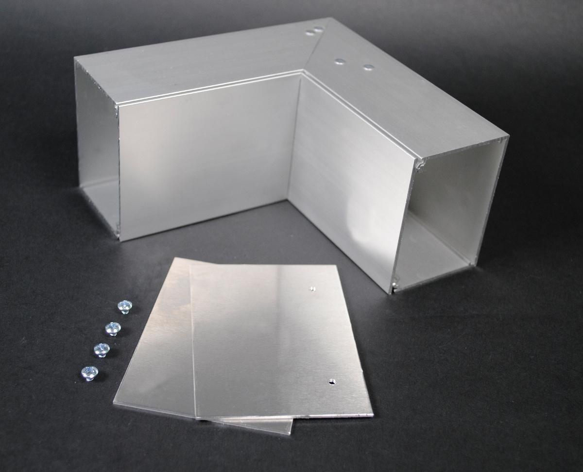 Wiremold® ALA3817 Internal Mitered Raceway Elbow, 90 deg Bend, Aluminum