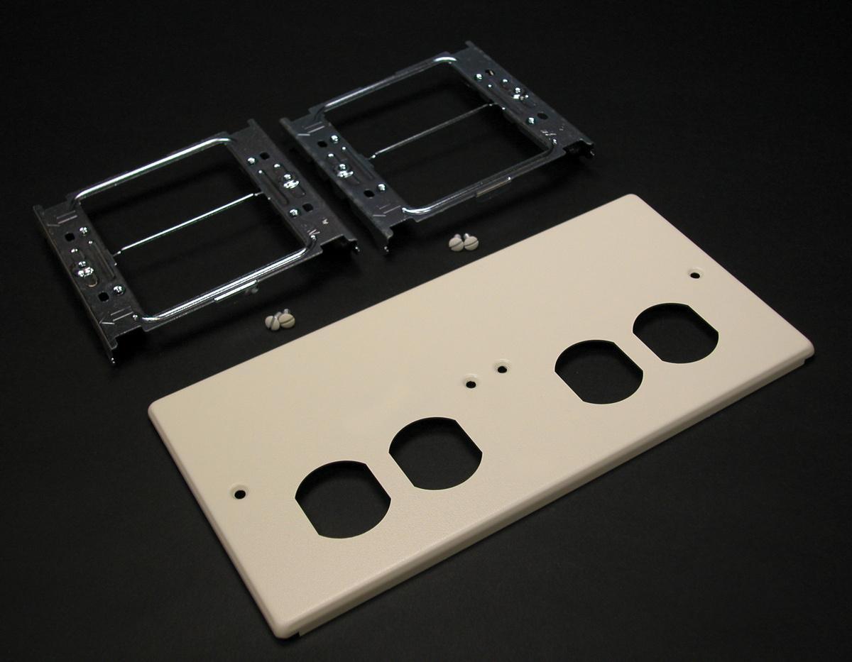Wiremold® G4047-2BBXX 4047 Multi-Channel Overlapping Cover, For Use With 4000 Series Raceway, 15/20 A Duplex Receptacle, Steel, Ivory/Gray