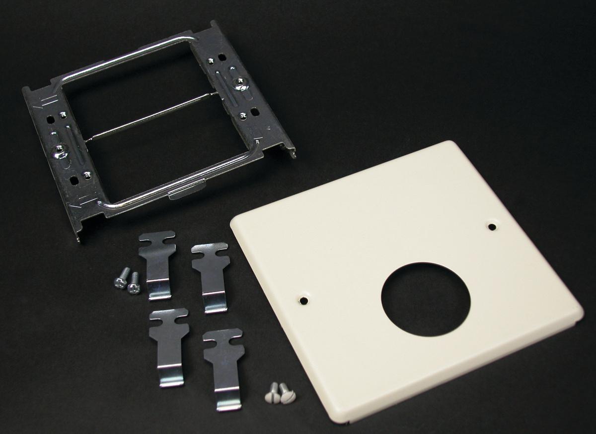 Wiremold® G4047JX 2-Gang Overlapping Round Opening Single Receptacle Cover Plate, For Use With 4000 Series Raceway, Steel, Gray