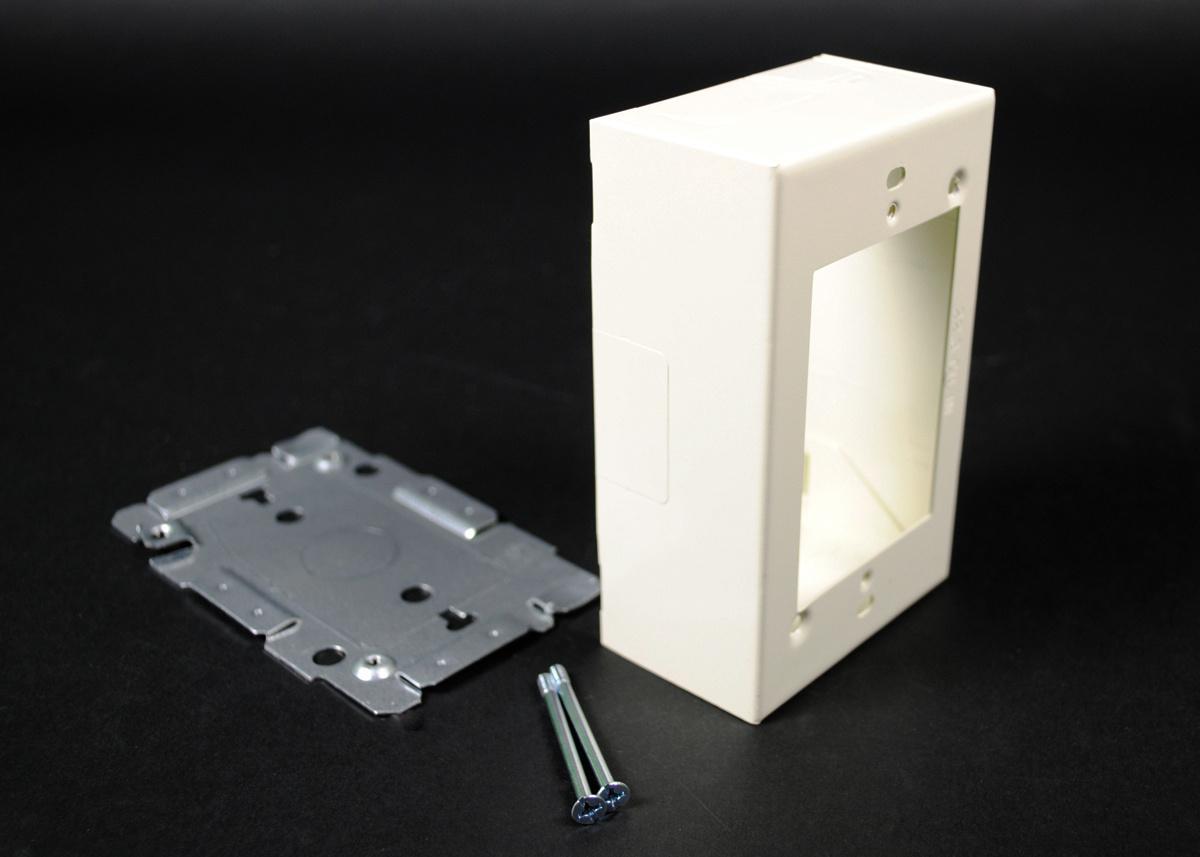 Wiremold® WH2048 1-Gang Device Box, 4-5/8 in L x 2-7/8 in W x 1-3/4 in H, Steel, White