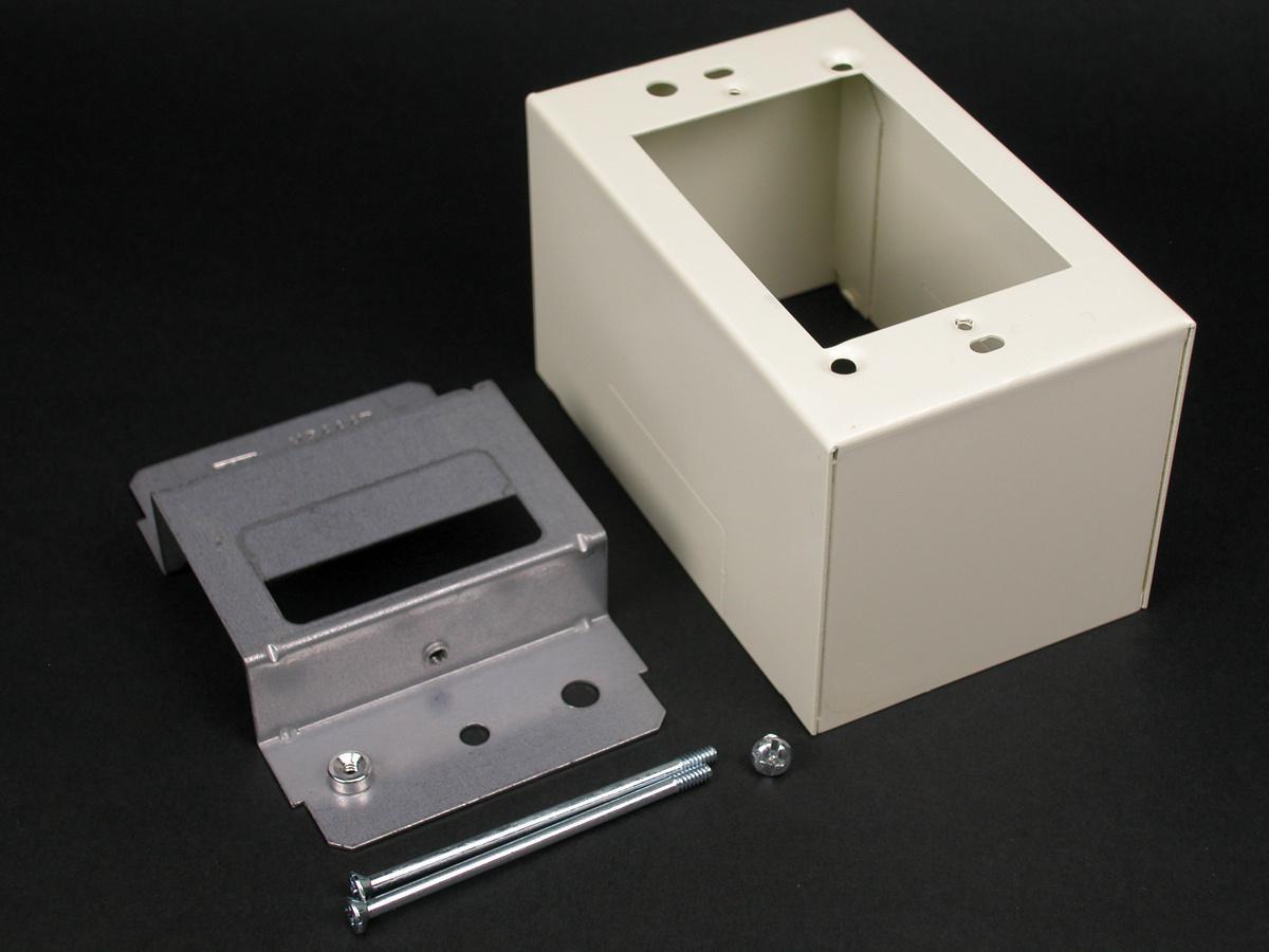 Wiremold® 2444D-FW 1-Gang Labor Saving Device Box, 4-5/8 in L x 2-7/8 in W x 2-3/4 in H, Steel, Fog White/Ivory