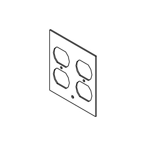 Wiremold® DGT-2DP 4-Outlet Unassembled Upper Top Panel Device Plate, 2 Gangs