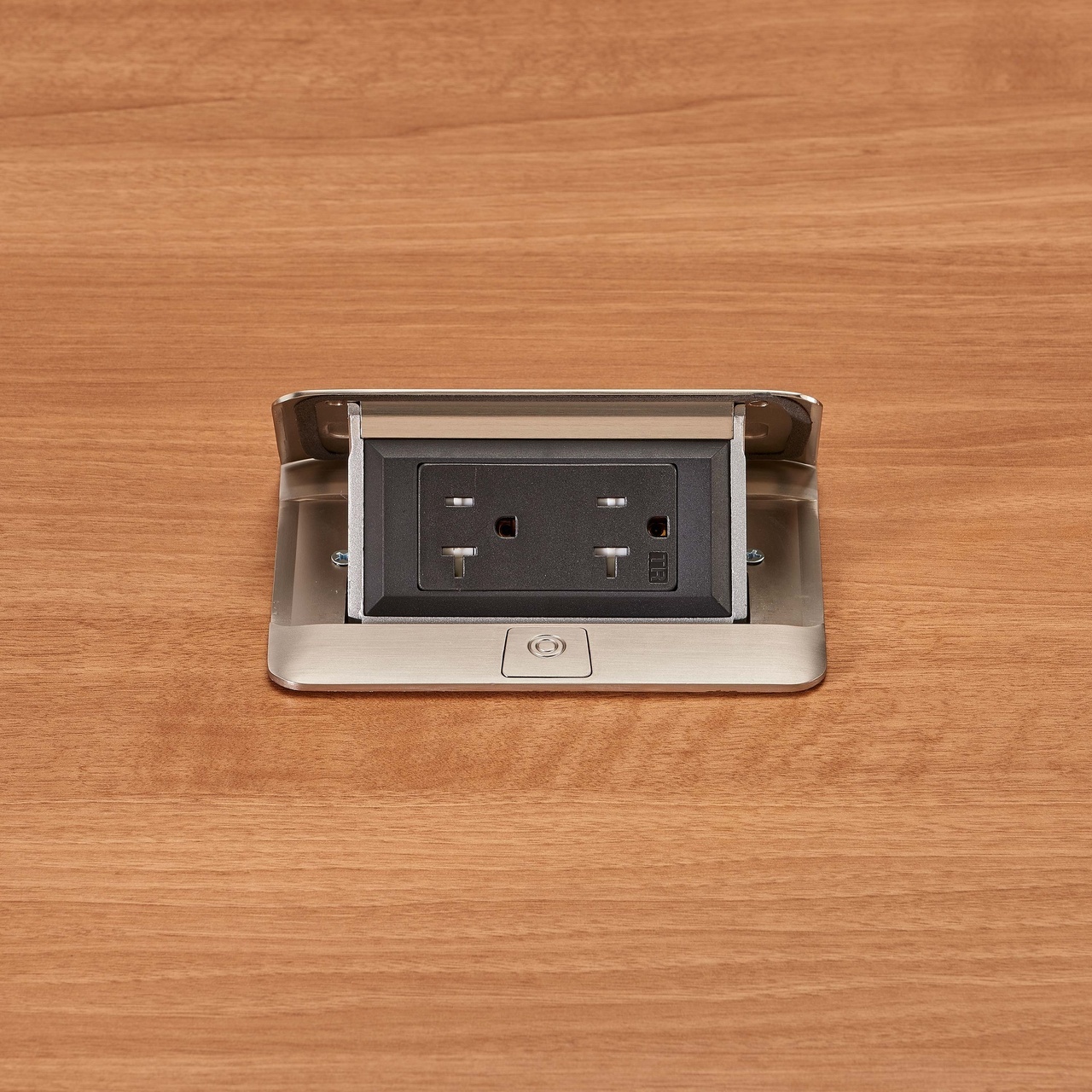 Wiremold® deQuorum™ DQFF20ST Flip-Up Outlet Table Box, Steel, 1 Gang, 4-3/4 in L x 5-5/8 in W