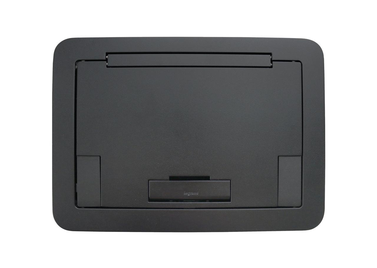 Wiremold® EFB45BTBK Low Profile Floor Box Cover With Solid Lid, 13-7/8 in L x 9-15/16 in W x 1-3/16 in D, Die Cast Aluminum