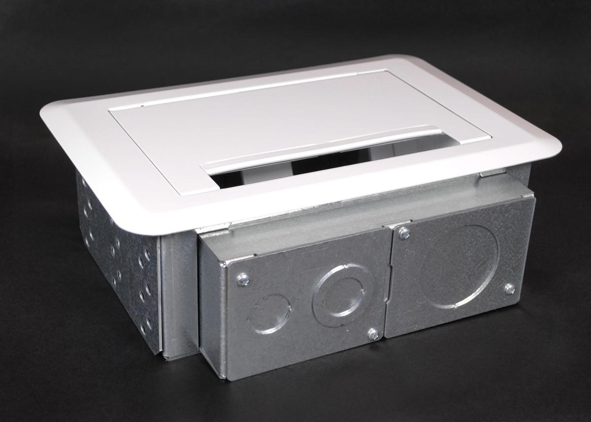 Wiremold® EFSB4 Evolution™ Flat Screen Wall Box, Stamped Steel, 86 cu-in Capacity, 4 Gangs, (8) Outlets, (6) Knockouts