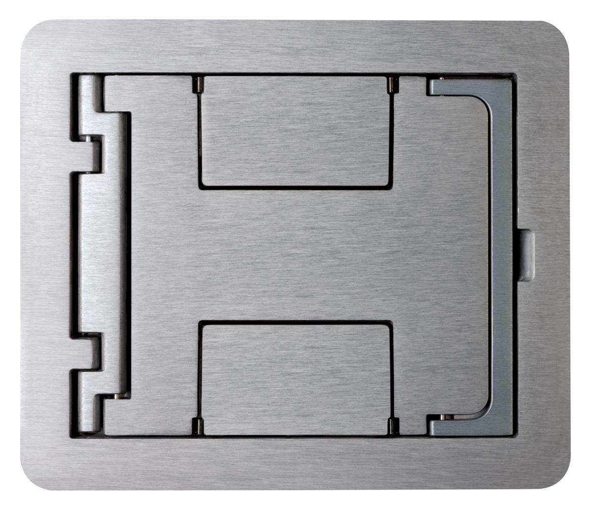 Wiremold® FloorPort FPBTCAL Blank Cover Assembly, 6-1/2 in L x 7-3/4 in W, Die Cast Aluminum