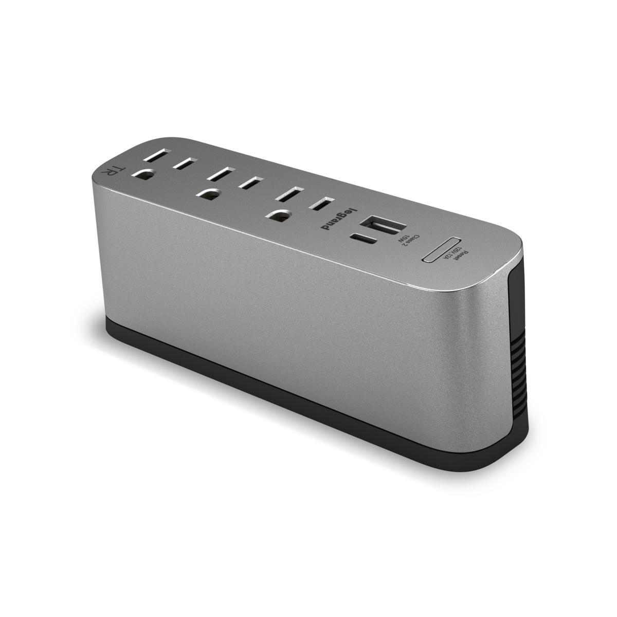 Wiremold® MDSA10-MG Primary Unit Primary Attached Modular Power System, 125 V AC, 15 A, 3 Outlets, 10 ft L Cord, Surface Mount