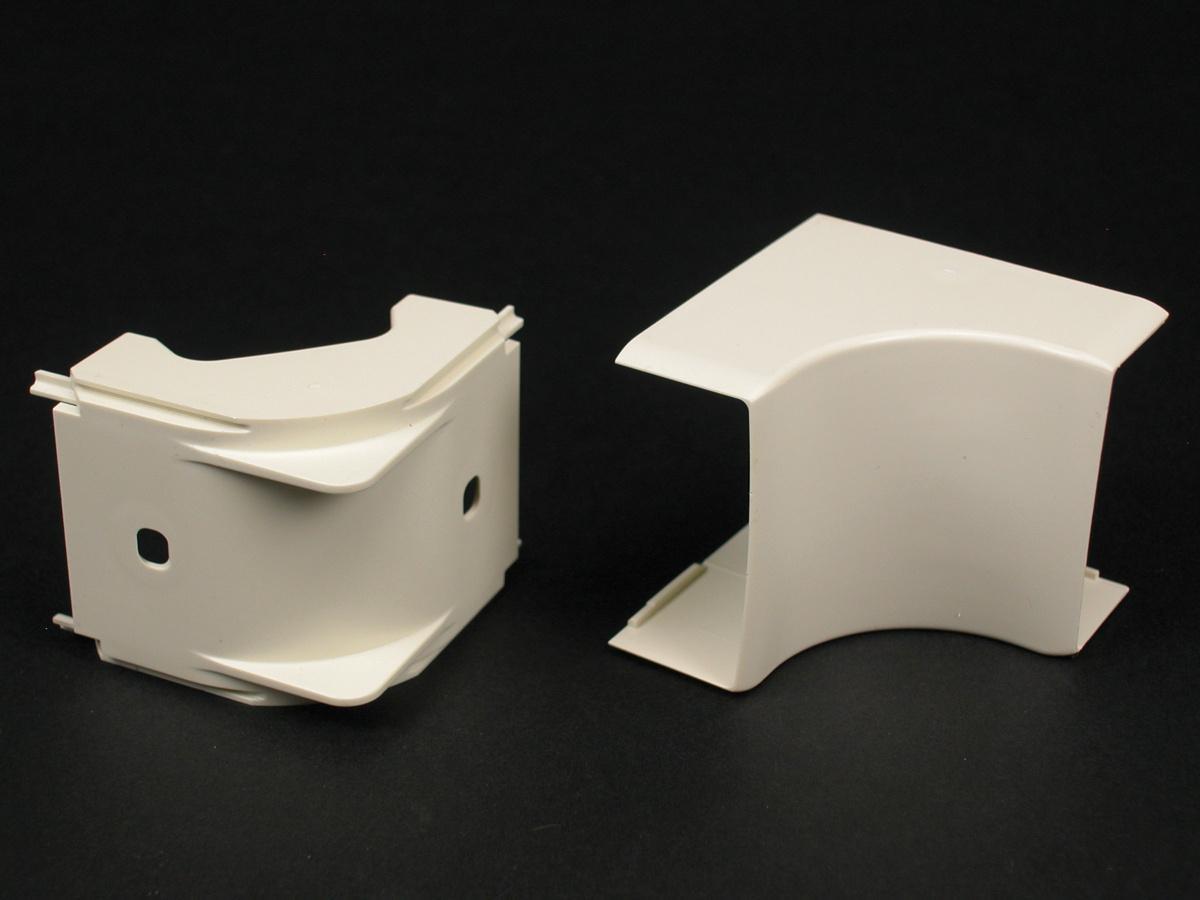 Wiremold® PN10F17WH 1-Channel Non-Metallic Internal Raceway Elbow, 90 deg Bend, 1 in Bend Radius, PVC