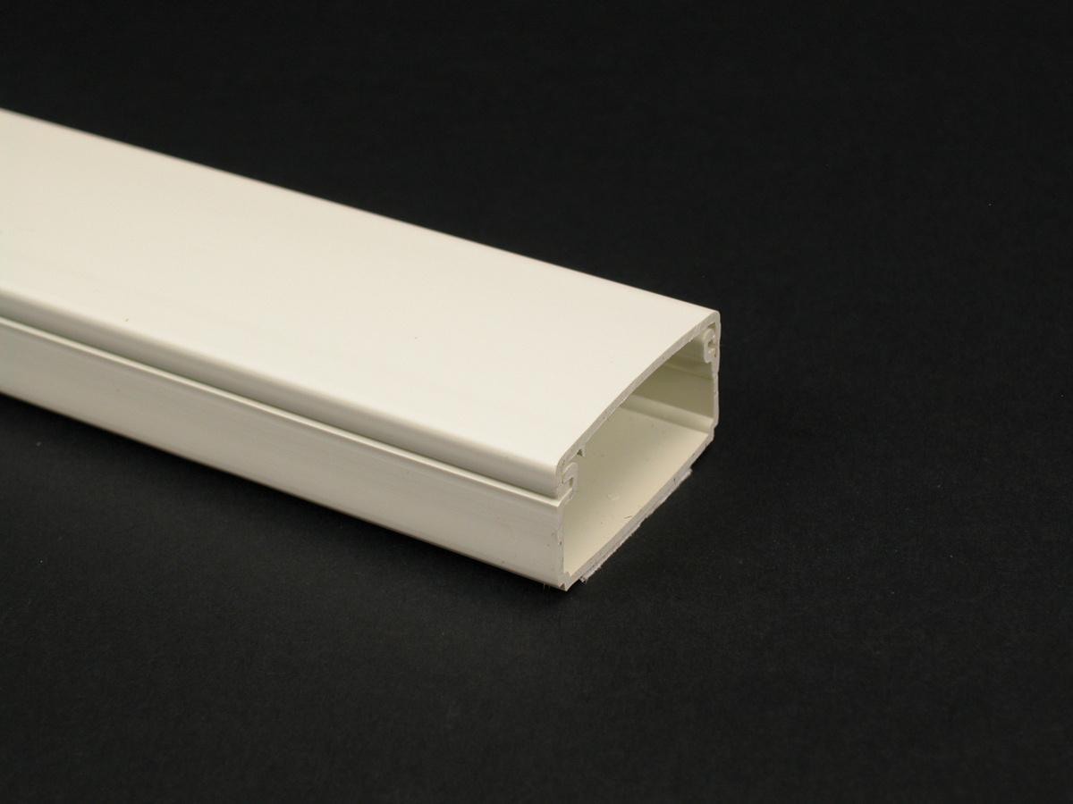 Wiremold® Eclipse™ PN10L10-W 1-Piece Small Non-Metallic Raceway With Co-Extruded Hinge, 10 ft L x 1-11/16 in W x 13/6 in H, 1 Channel, PVC