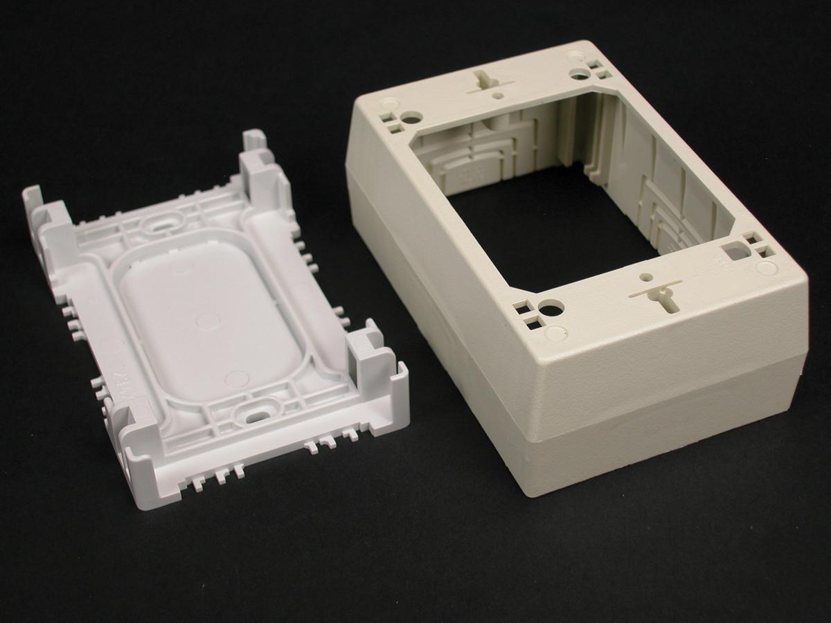 Wiremold® Eclipse™ WMDPSB1WH 1-Gang Non-Metallic Power Box, 4-3/4 in L x 3 in W x 1-3/4 in H, PVC, White