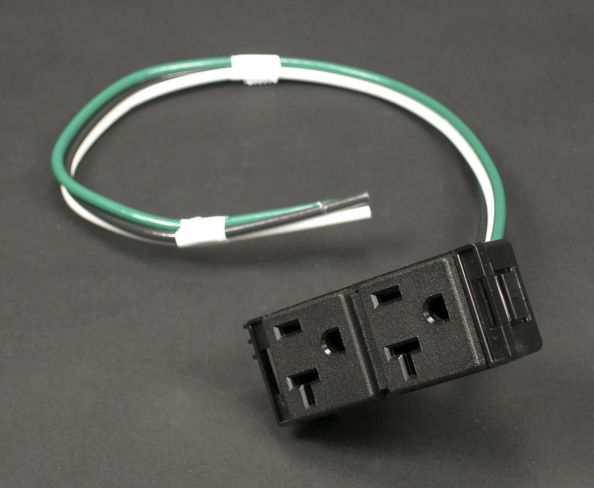 Wiremold® RC37REC Duplex Multi-Service Replacement Receptacle, 20 A, Black