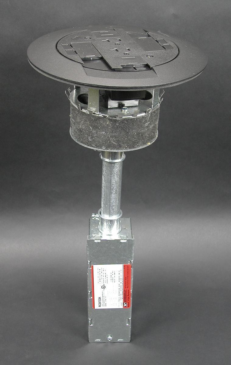 Wiremold® TopGuard™ RC3ATCAA RC3 Multi-Service Poke-Through Assembled Unit, 4 in Hole, 2 Gangs, 7-1/2 in Cover, 24.5 cu-in Capacity, Aluminum/Steel