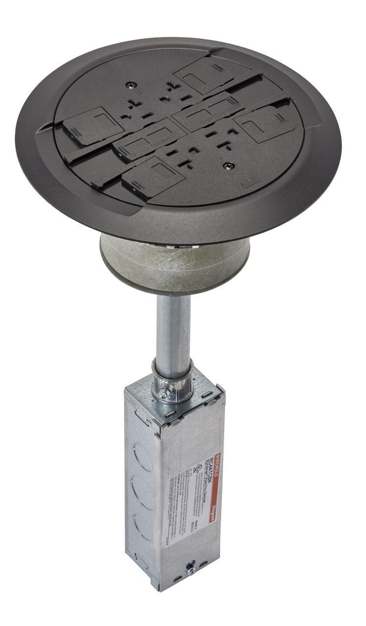 Wiremold® RC4CTCBK Multi-Service Non-Metallic Poke Through Finish Flange and Slide Holder Assembly, 8-1/4 in Dia, Aluminum