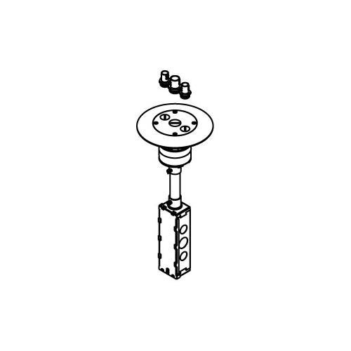 Wiremold® RC7AFFTCGY RC Series Multi-Service Poke-Through Assembly, 3 in Hole, 2 Gangs, 7 in Cover, 24.5 cu-in Capacity, Aluminum