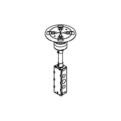 Wiremold® RC9A15TCBS RC Series 1-Service Poke-Through Assembled Device, 3 in Hole, 2 Gangs, 7 in Cover, 24.5 cu-in Capacity, Steel