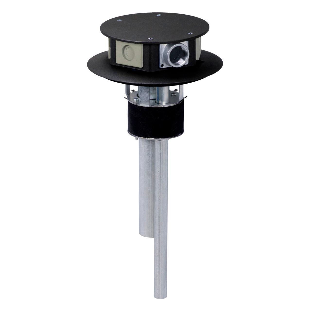 Wiremold® RC9AFFTCBK RC Series Multi-Service Poke-Through Assembled Device, 3 in Hole, 2 Gangs, 7 in Cover, 24.5 cu-in Capacity, Steel