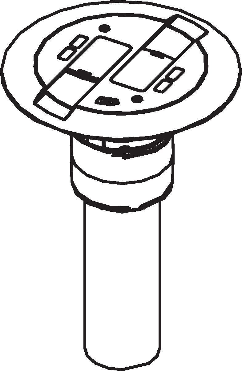 Wiremold® RC9AMDTCBK RC Series 1-Service Communication Poke-Through Assembled Device, 3 in Hole, 2 Gangs, 7 in Cover, Steel