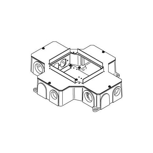 Wiremold® RFB4-CI-1 Floor Box, Steel, 106 cu-in Capacity, 4 Gangs, 8 Knockouts, 14-5/8 in L x 14 in W x 3-1/4 in D